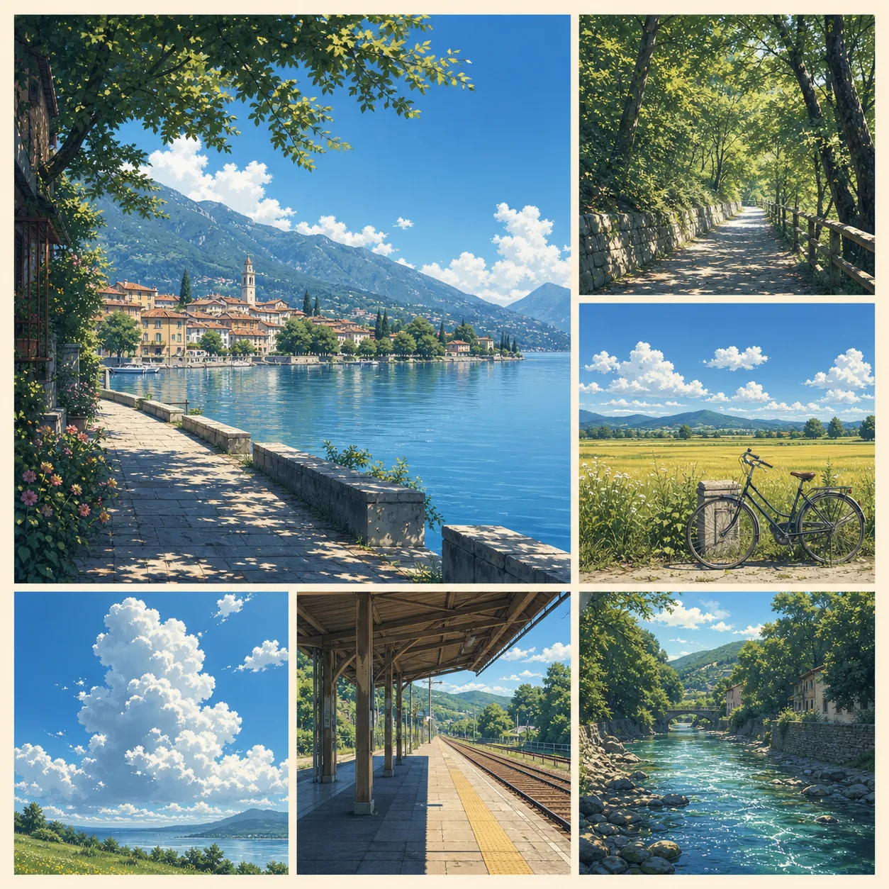 Anime-Sommerlandschaft - Eine vom Nutzer erstellte Fotocollage
